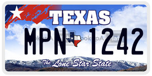 MPN1242  license plate in TX
