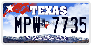 MPW7735 license plate in Texas