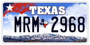 MRM2968 license plate in Texas
