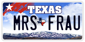 MRSFRAU license plate in Texas