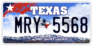 MRY5568 license plate in Texas