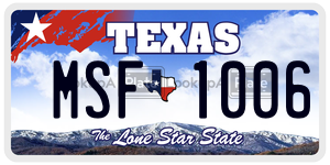 MSF1006 license plate in Texas