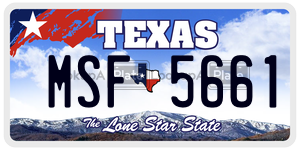 MSF5661 license plate in Texas