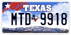 MTD9918 license plate in Texas
