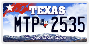 MTP2535 license plate in Texas