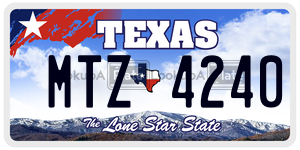 MTZ4240 license plate in Texas