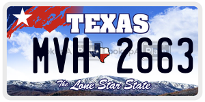 MVH2663 license plate in Texas