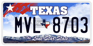 MVL8703 license plate in Texas