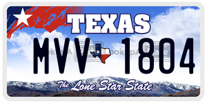 MVV1804 license plate in Texas
