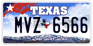 MVZ6566 license plate in Texas