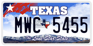 MWC5455 license plate in Texas