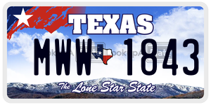 MWW1843 license plate in Texas
