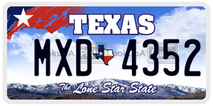 MXD4352  license plate in TX