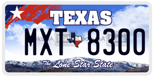 MXT8300 license plate in Texas