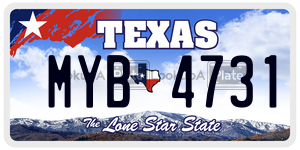 MYB4731  license plate in TX