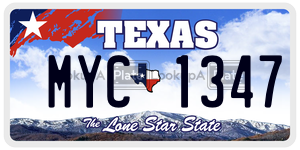 MYC1347 license plate in Texas