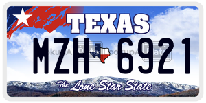 MZH6921 license plate in Texas