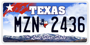 MZN2436 license plate in Texas