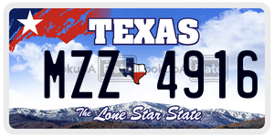 MZZ4916 license plate in Texas