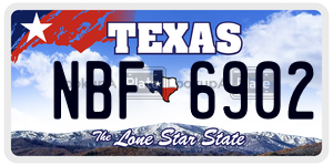 NBF6902 license plate in Texas