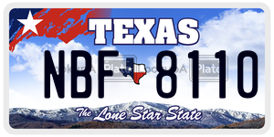 NBF8110  license plate in TX