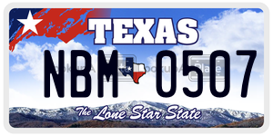 NBM0507 license plate in Texas