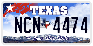 NCN4474 license plate in Texas