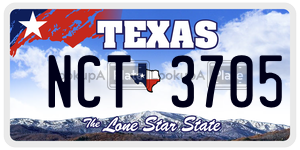 NCT3705 license plate in Texas