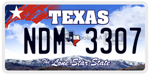 NDM3307 license plate in Texas