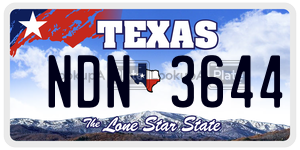 NDN3644 license plate in Texas
