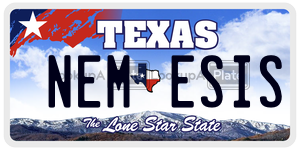 NEMESIS  license plate in TX