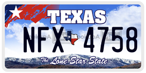 NFX4758  license plate in TX