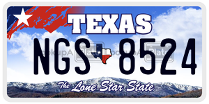 NGS8524 license plate in Texas