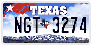 NGT3274  license plate in TX