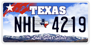 NHL4219 license plate in Texas