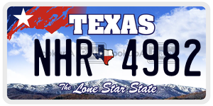 NHR4982 license plate in Texas