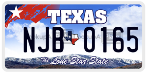 NJB0165 license plate in Texas