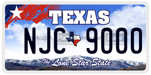 NJC9000 license plate in Texas