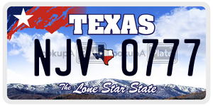 NJV0777 license plate in Texas