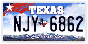 NJY6862 license plate in Texas