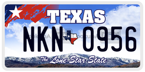 NKN0956 license plate in Texas
