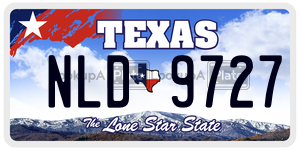 NLD9727 license plate in Texas