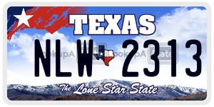 NLW2313 license plate in Texas