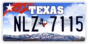 NLZ7115 license plate in Texas