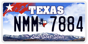 NMM7884 license plate in Texas