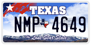 NMP4649 license plate in Texas