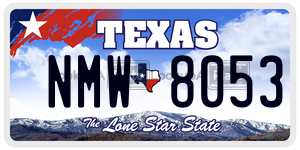 NMW8053 license plate in Texas