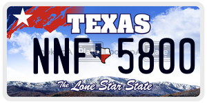 NNF5800  license plate in TX