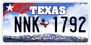 NNK1792 license plate in Texas