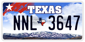 NNL3647 license plate in Texas
